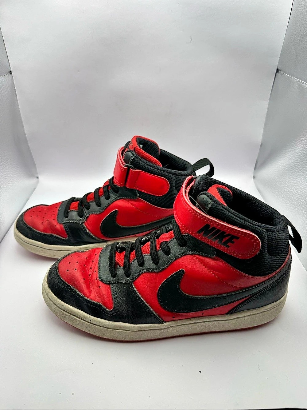 Nike Court Borough Mid 2 Boys Big Kid Red Black High Top Sneakers Size 4.5Y